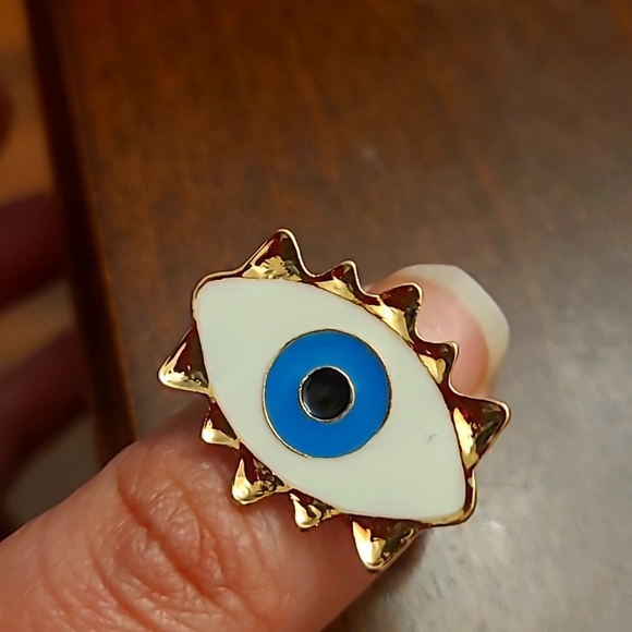 Evil Eye Spikes Ring - Picture 2 of 5